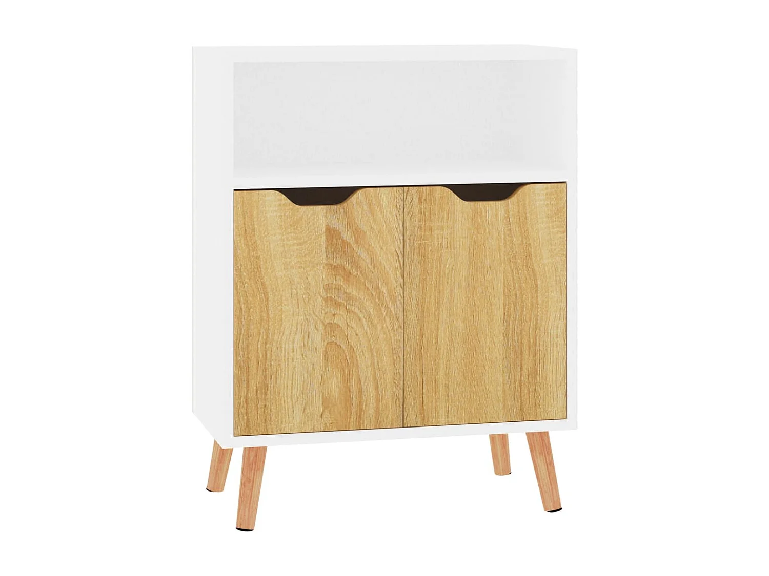 Buffet blanc et chêne sonoma 60x30x72 cm bois d'ingénierie