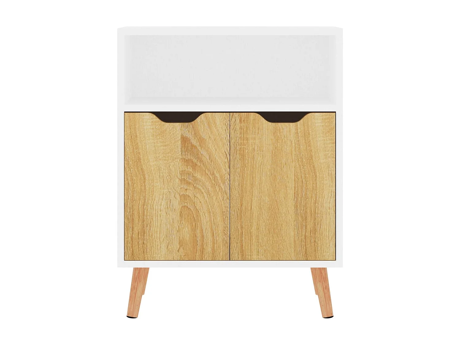 Buffet blanc et chêne sonoma 60x30x72 cm bois d'ingénierie