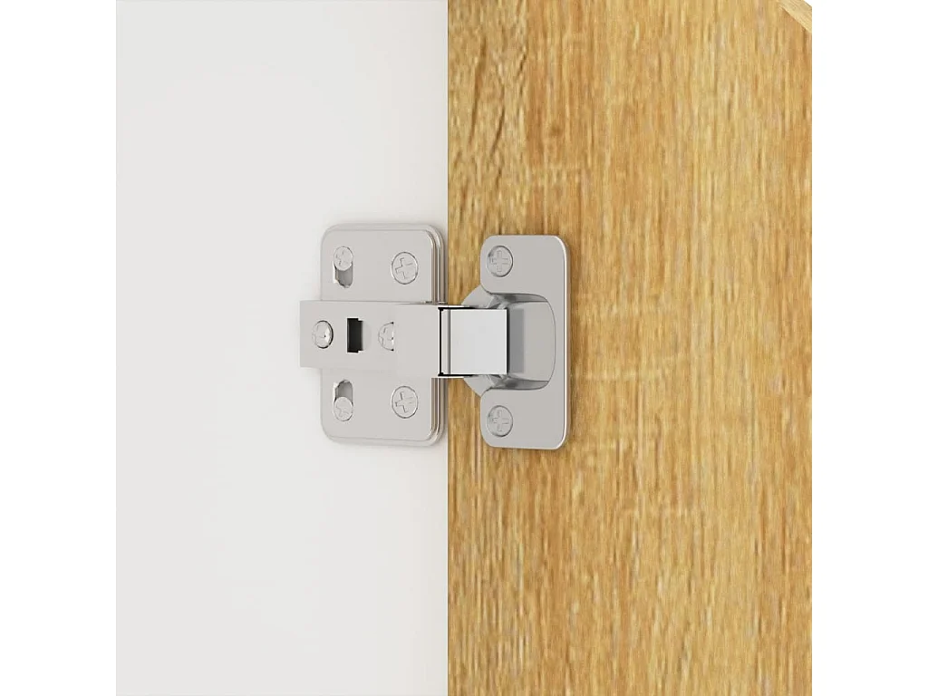 Buffet blanc et chêne sonoma 60x30x72 cm bois d'ingénierie