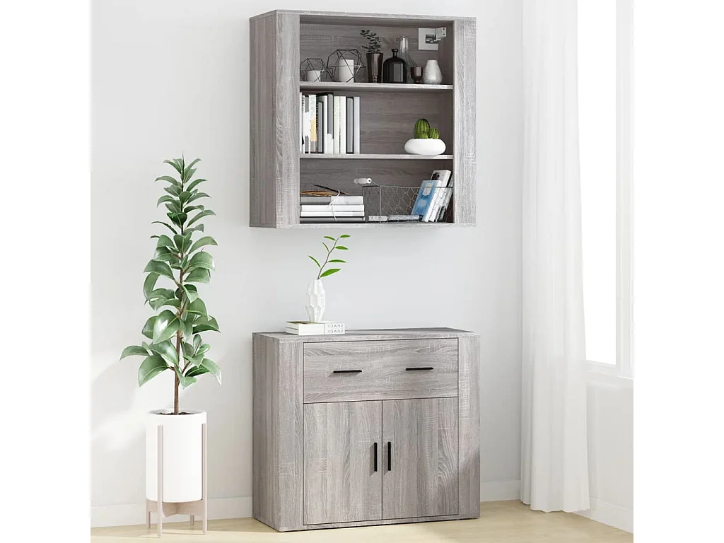 Armoire murale Sonoma gris 80x33x80 cm Bois d'ingénierie