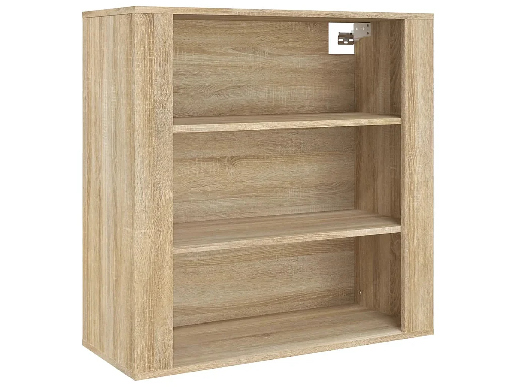 Wandkast 80x33x80 cm bewerkt hout sonoma eikenkleurig