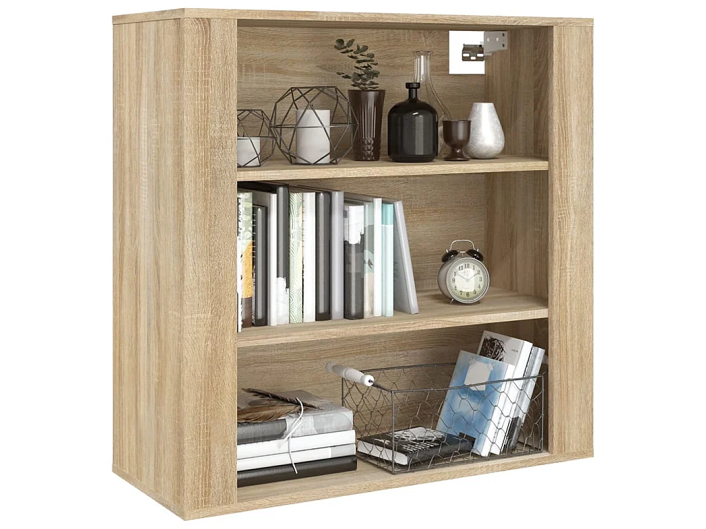 Wandkast 80x33x80 cm bewerkt hout sonoma eikenkleurig
