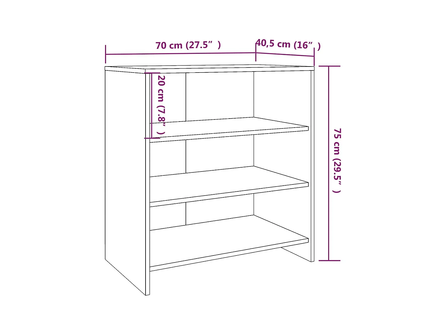 Buffet Chêne sonoma 70x40,5x75 cm Bois d'ingénierie