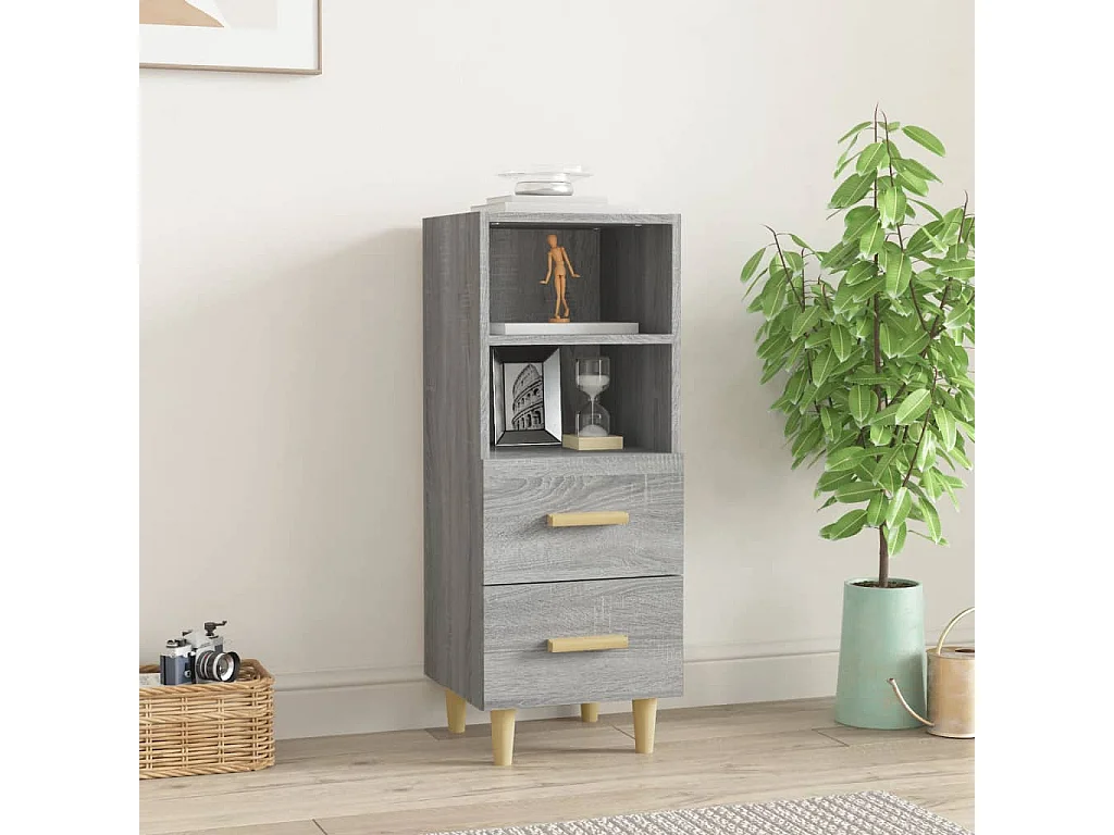 Buffet Sonoma gris 34,5x34x90 cm Bois d'ingénierie