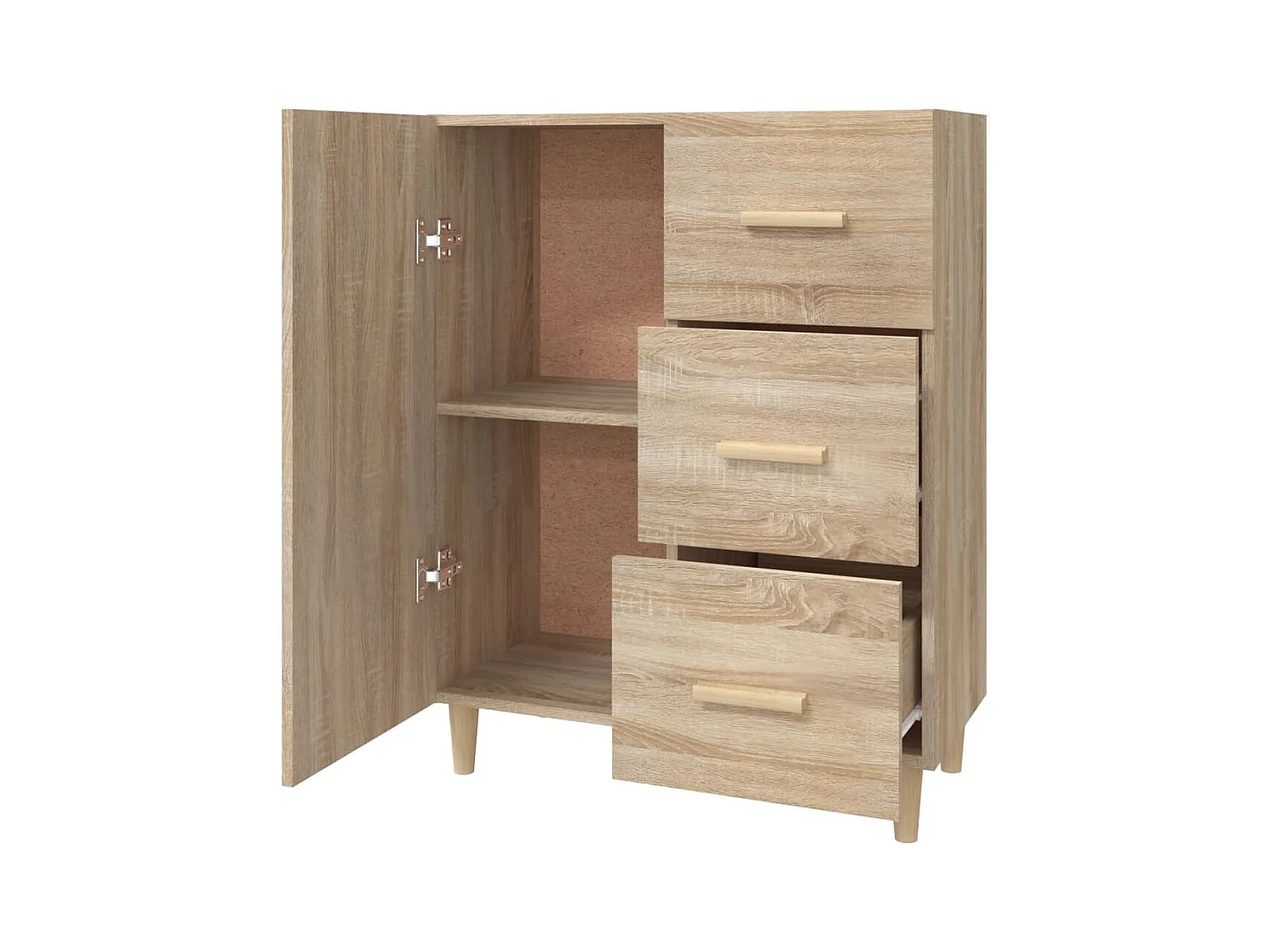 Dressoir 69,5x34x90 cm bewerkt hout sonoma eikenkleurig