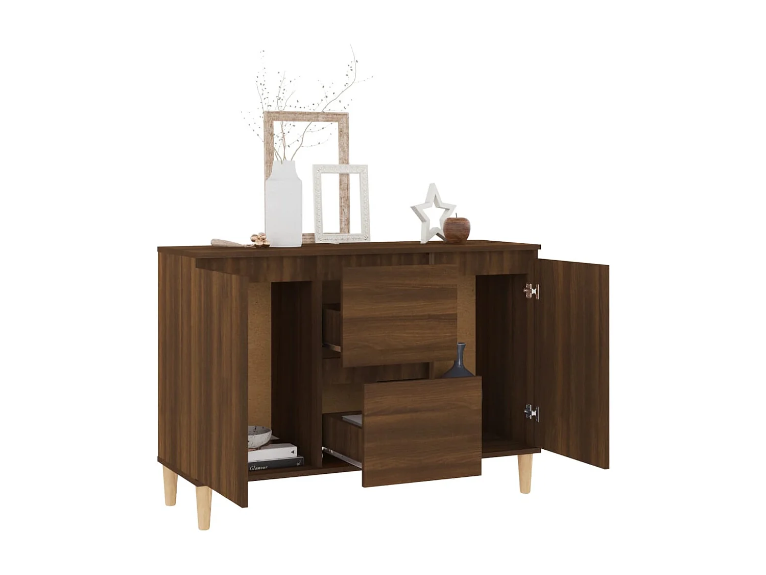 Sideboard Braun Eichen-Optik 103,5x35x70 cm Holzwerkstoff