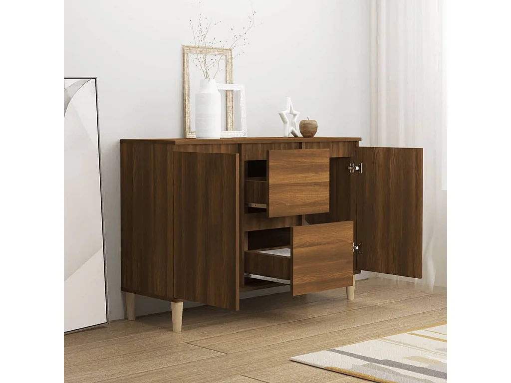 Sideboard Braun Eichen-Optik 103,5x35x70 cm Holzwerkstoff