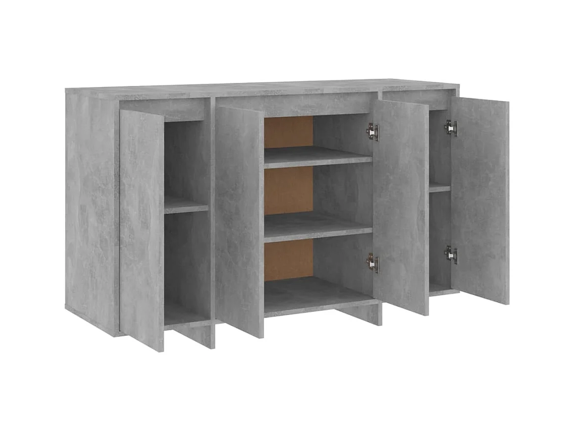 Buffet gris béton 120x41x75 cm bois d'ingénierie