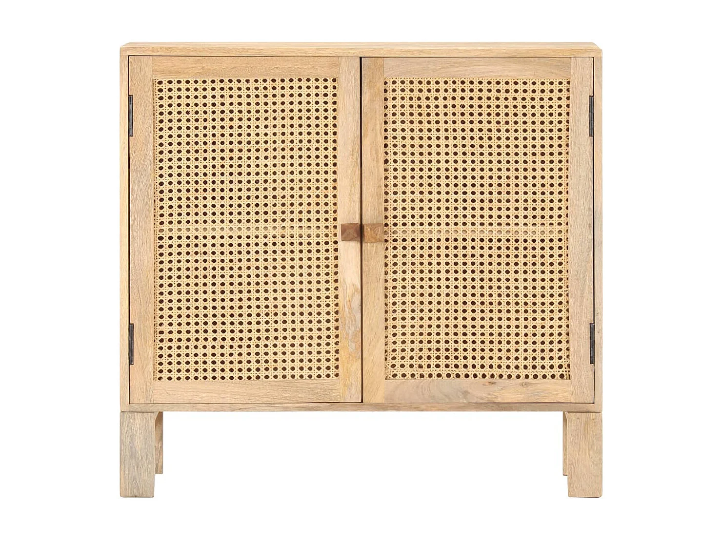 Sideboard 80x30x73 cm Mango Massivholz und Rohrgeflecht