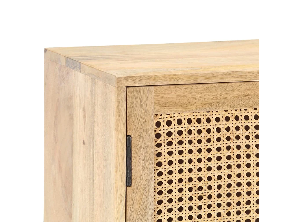 Sideboard 80x30x73 cm Mango Massivholz und Rohrgeflecht