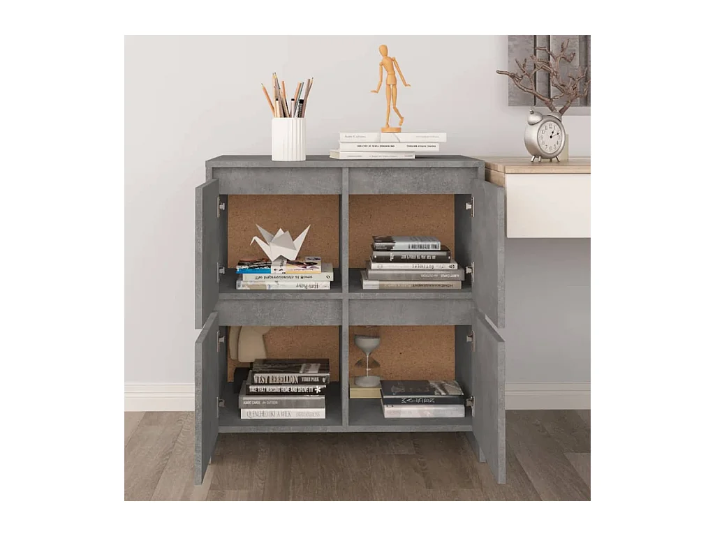 Buffet Gris béton 70x41x75 cm Bois d'ingénierie