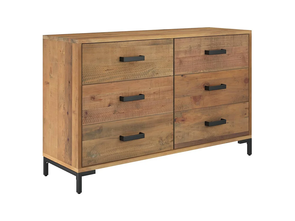Sideboard Braun 110x35x70 cm Massivholz Kiefer