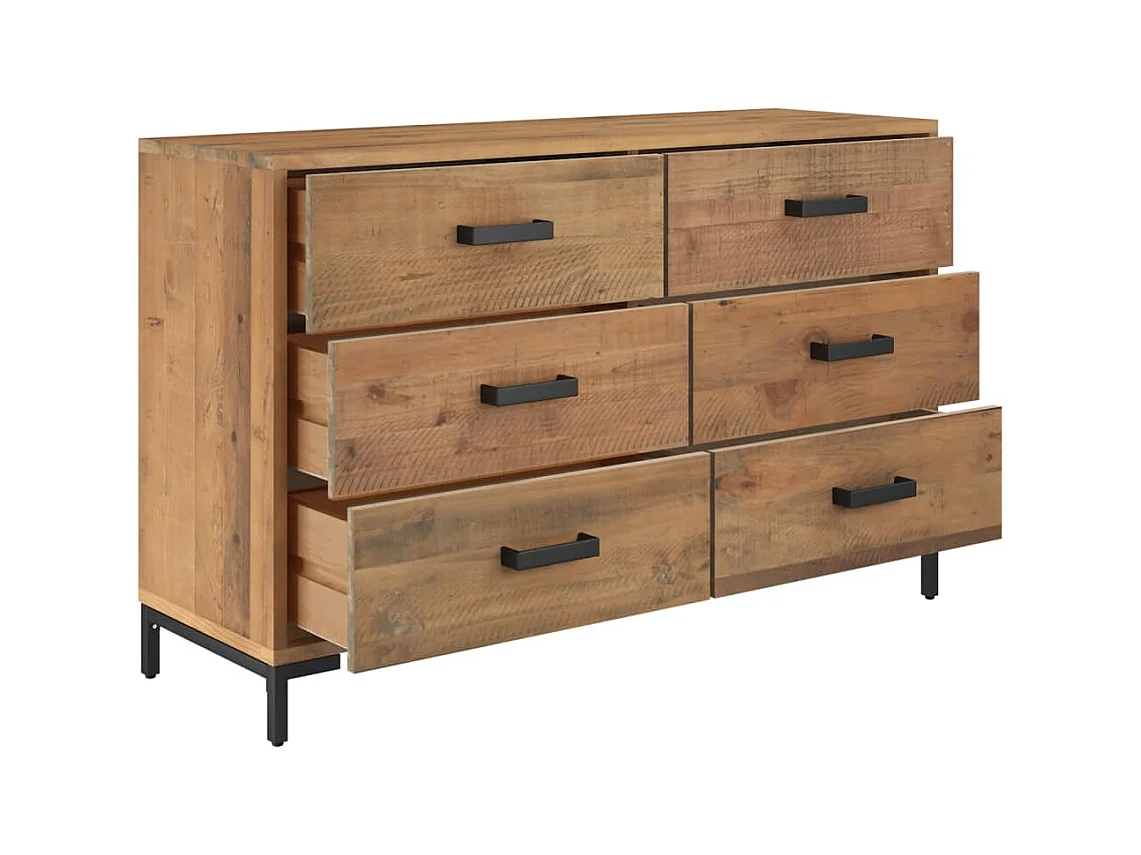 Sideboard Braun 110x35x70 cm Massivholz Kiefer