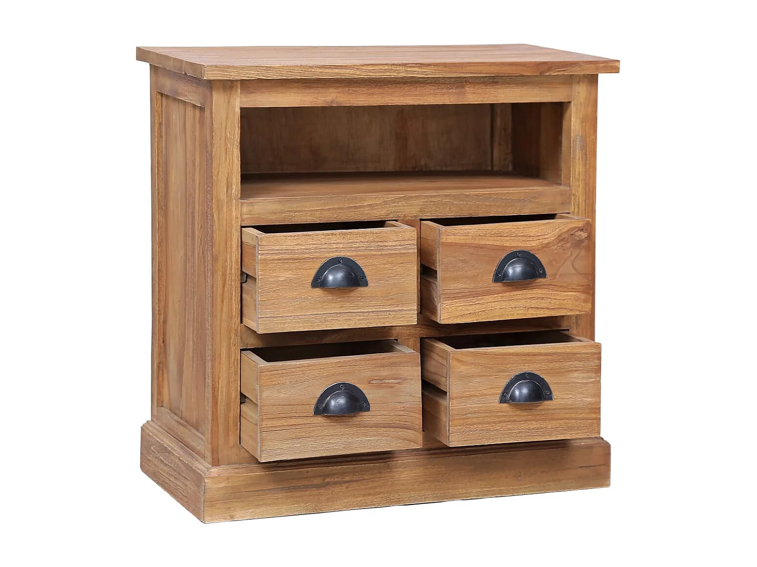 Beistellschrank 60 x 30 x 60 cm Massivholz Teak