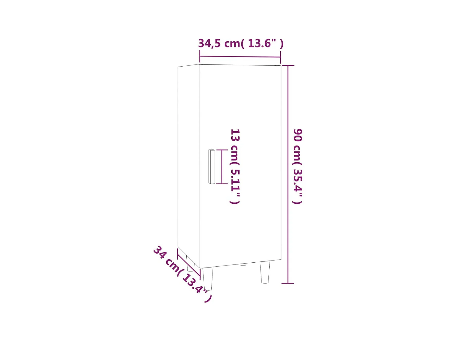 Buffet Blanc 34,5x34x90 cm Bois d'ingénierie