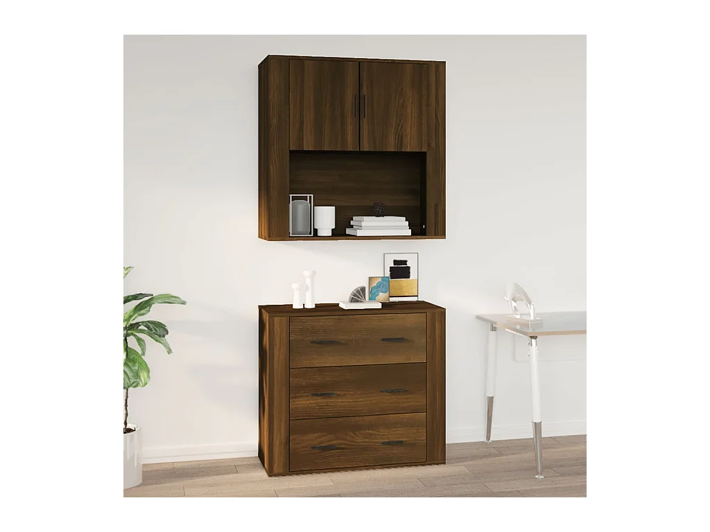 Armoire murale Chêne marron 80x33x80 cm Bois d'ingénierie