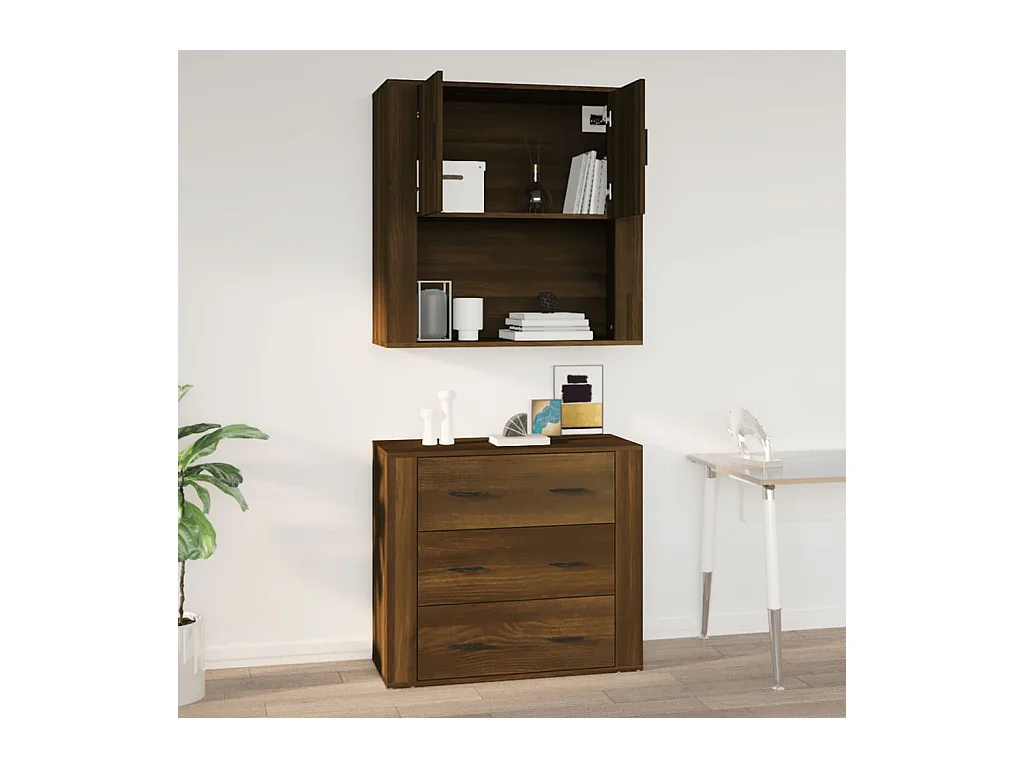 Armoire murale Chêne marron 80x33x80 cm Bois d'ingénierie