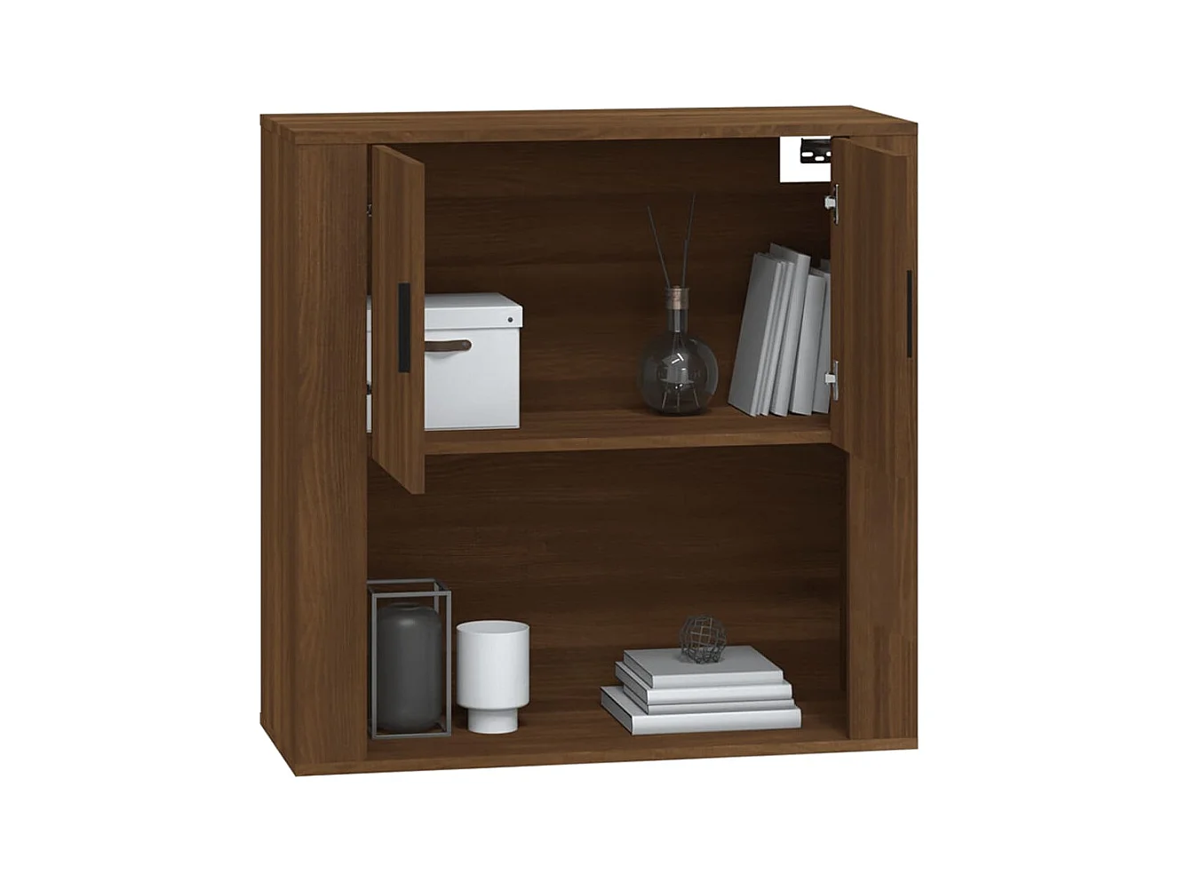 Wandkast 80x33x80 cm bewerkt hout bruin eikenkleur
