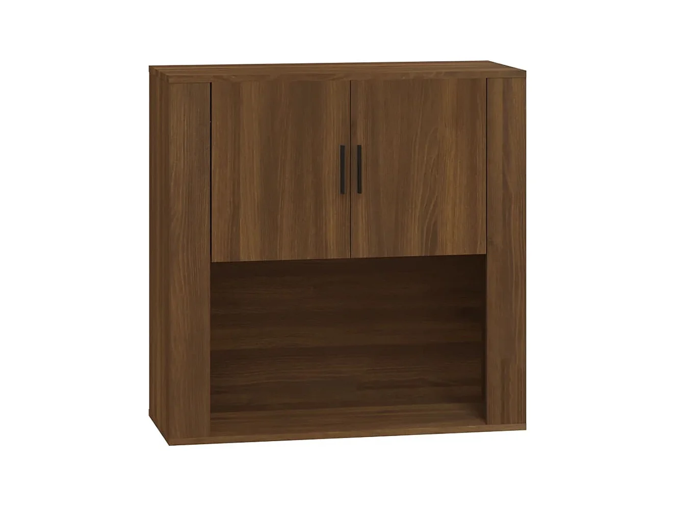 Wandkast 80x33x80 cm bewerkt hout bruin eikenkleur