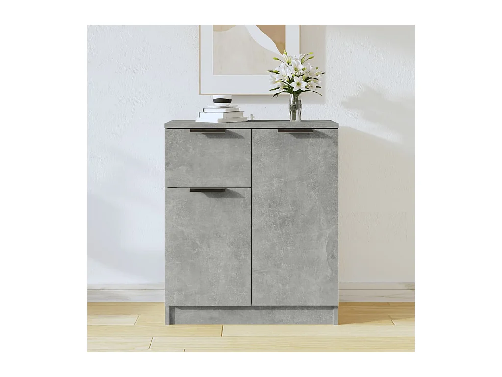 Credenza Grigio Cemento 60x30x70 cm in Legno Multistrato