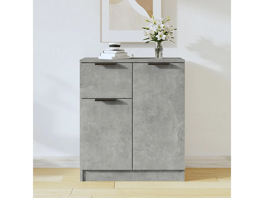 Buffet Gris béton 60x30x70 cm Bois d'ingénierie