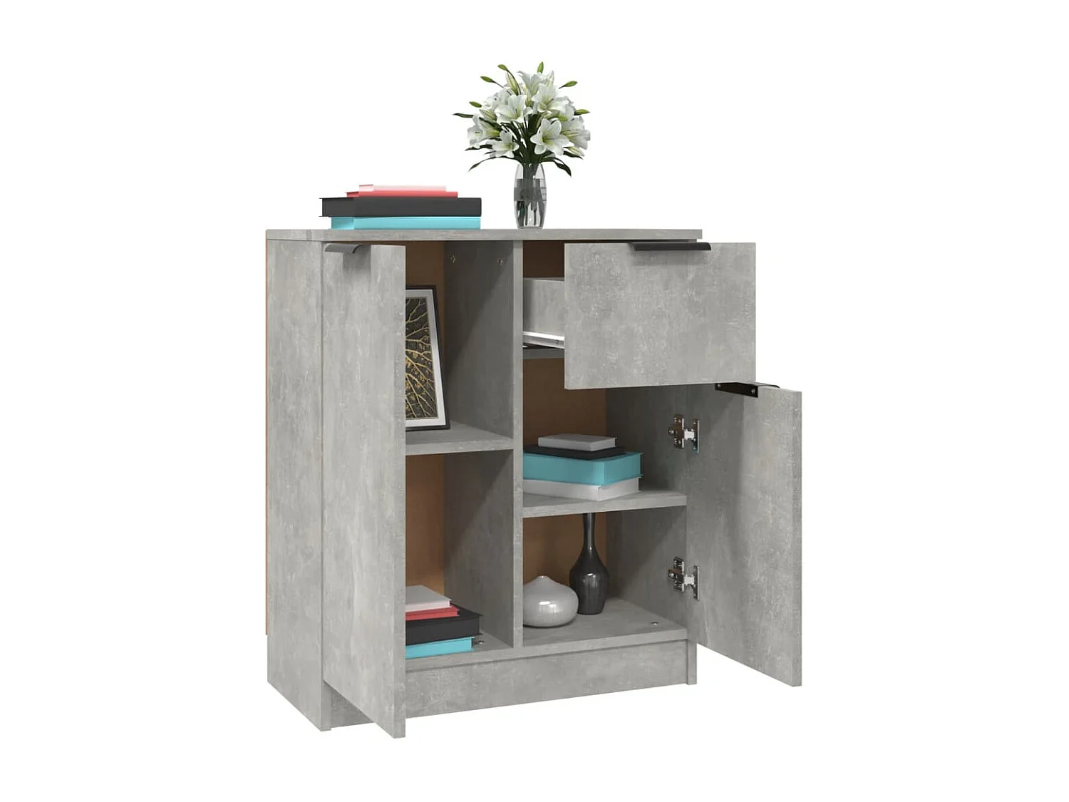 Buffet Gris béton 60x30x70 cm Bois d'ingénierie