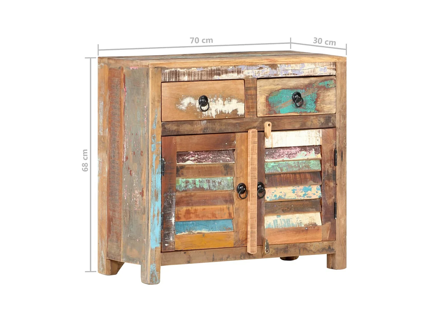 Sideboard 70x30x68 cm Altholz Massiv