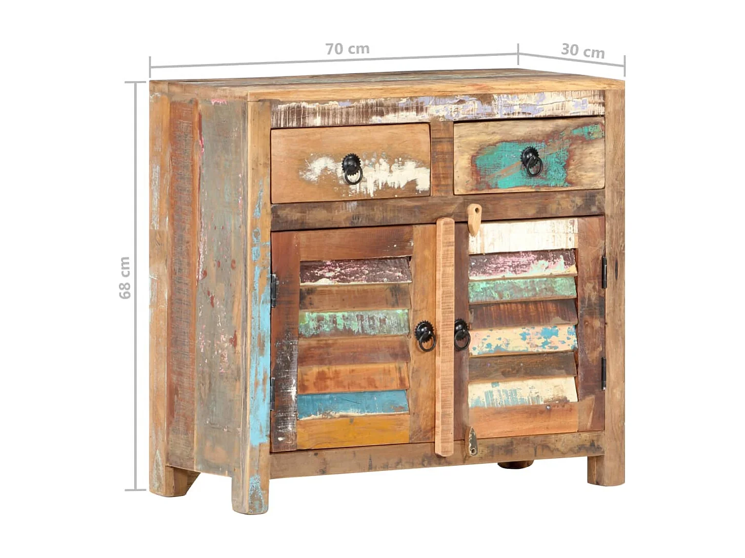 Sideboard 70x30x68 cm Altholz Massiv