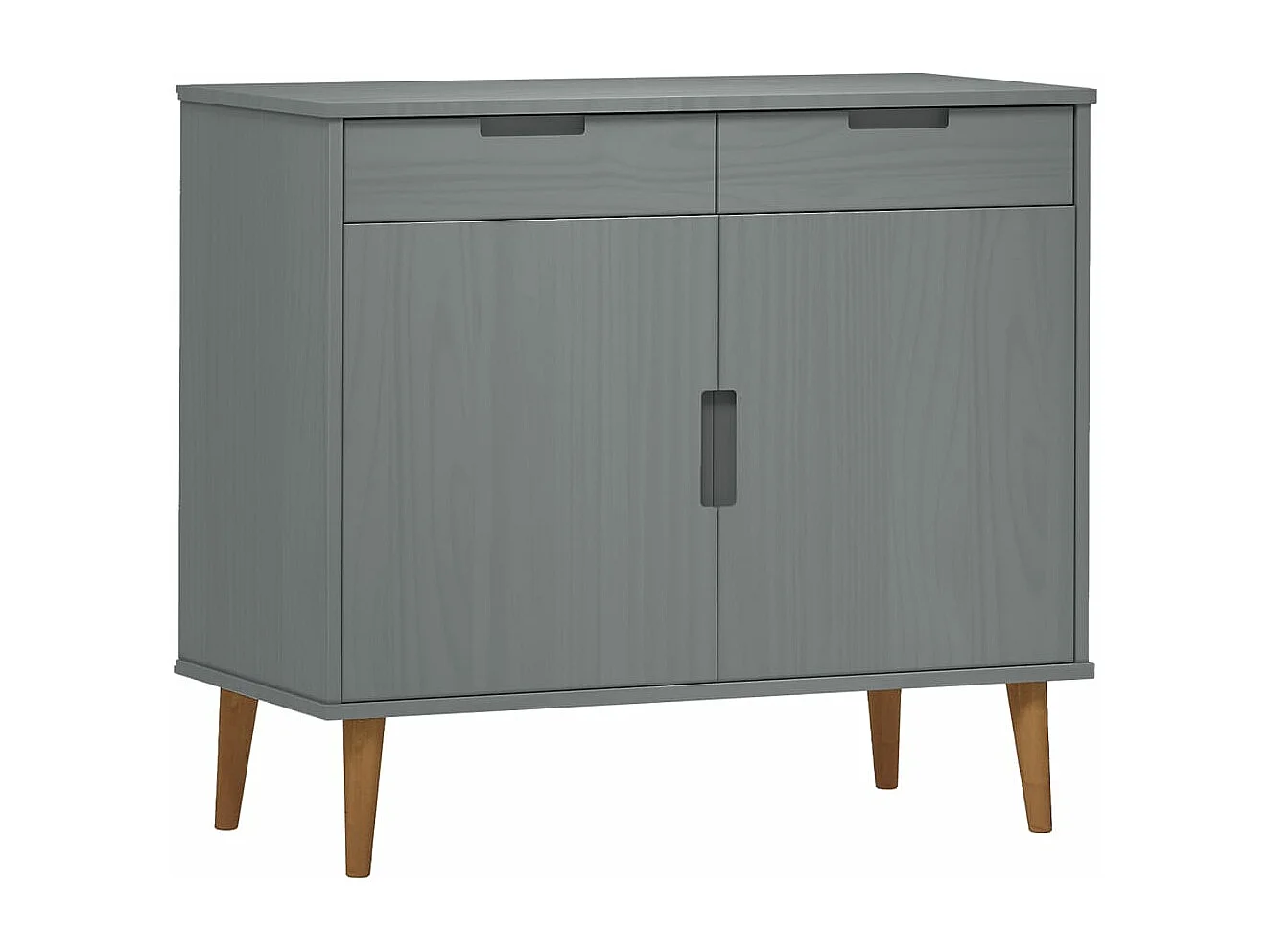 Credenza MOLDE Grigia 90x40x80 cm in Legno Massello di Pino