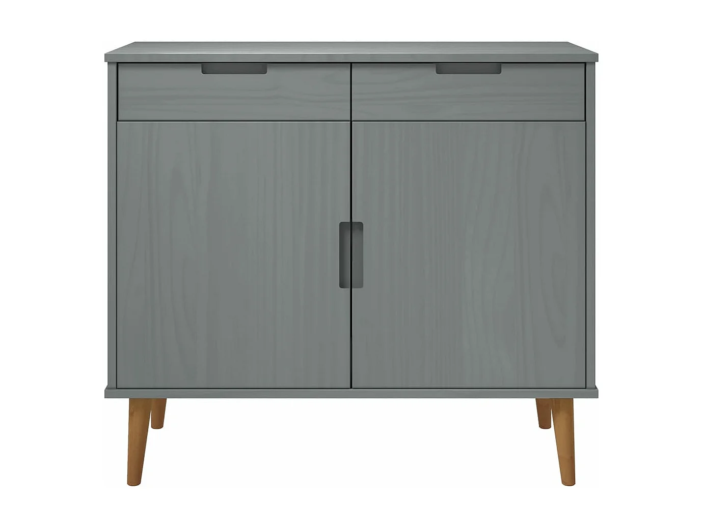 Credenza MOLDE Grigia 90x40x80 cm in Legno Massello di Pino