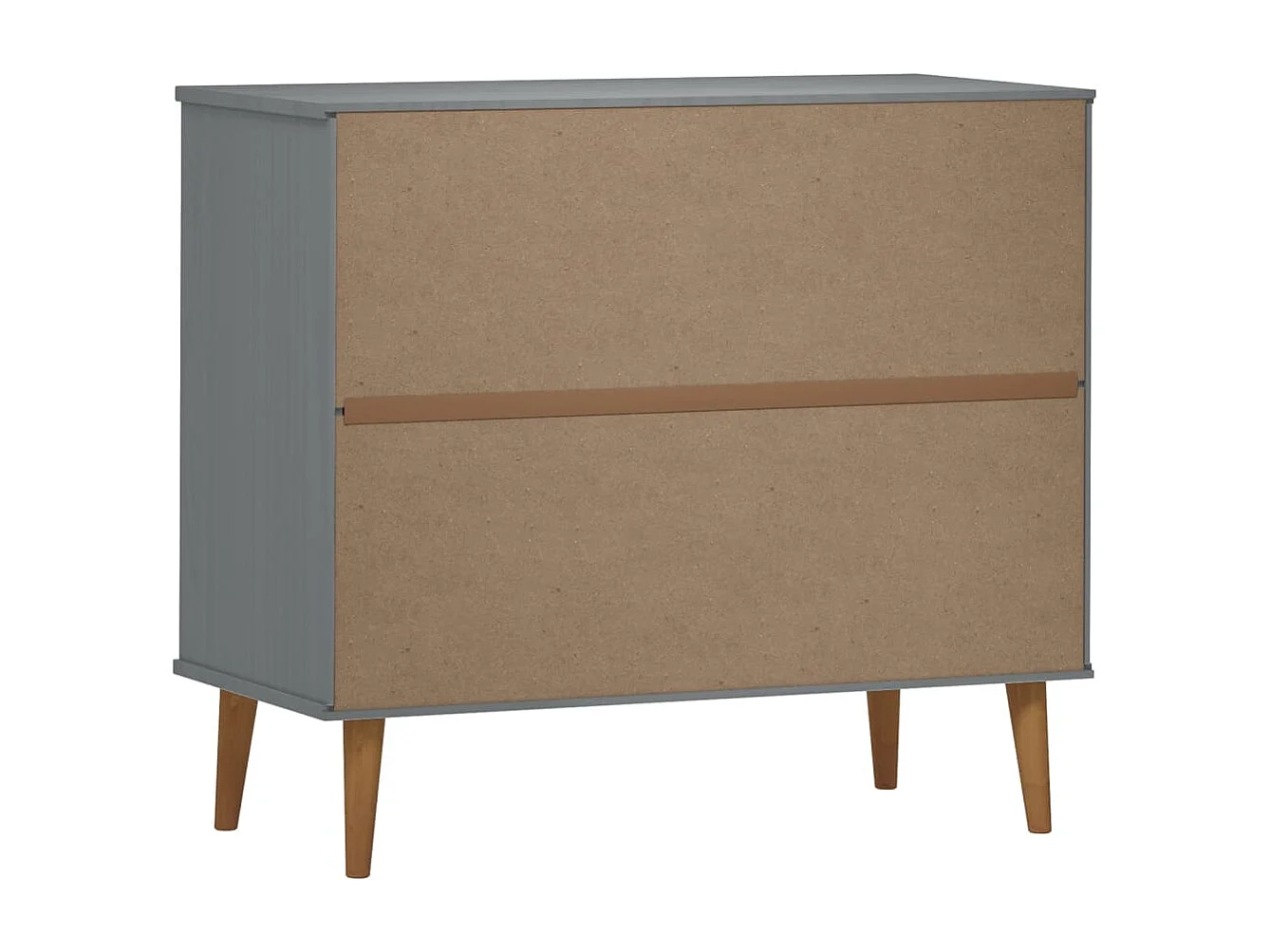 Credenza MOLDE Grigia 90x40x80 cm in Legno Massello di Pino