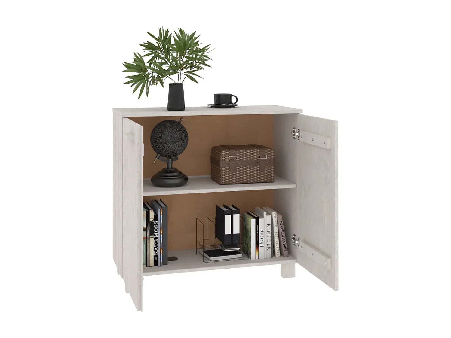 Sideboard HAMAR Weiß 85x35x80 cm Massivholz Kiefer