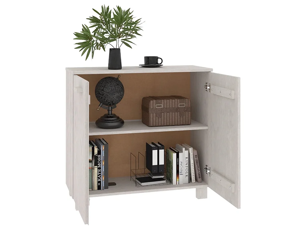 Buffet HAMAR Blanc 85x35x80 cm Bois massif de pin