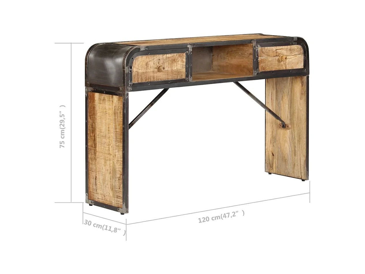 Buffet 120x30x75 cm bois de manguier massif