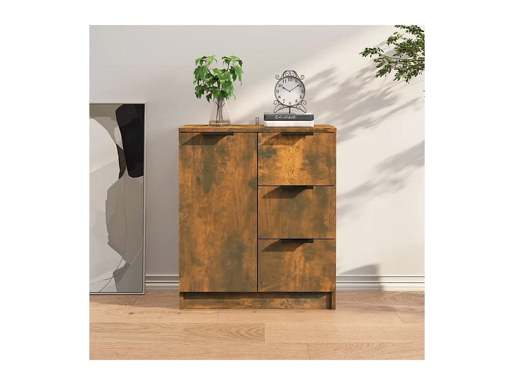 Buffet Chêne fumé 60x30x70 cm Bois d'ingénierie