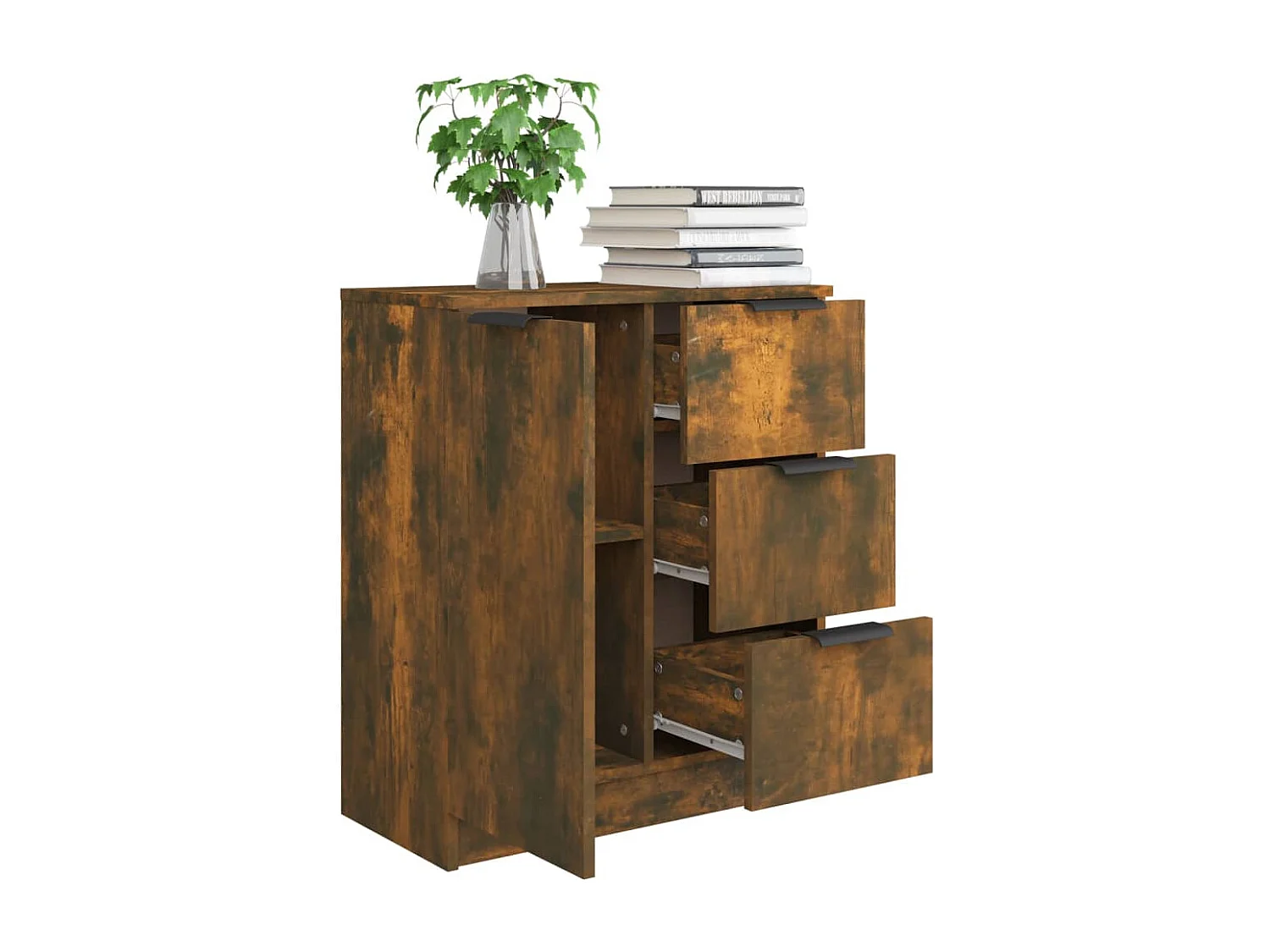 Buffet Chêne fumé 60x30x70 cm Bois d'ingénierie