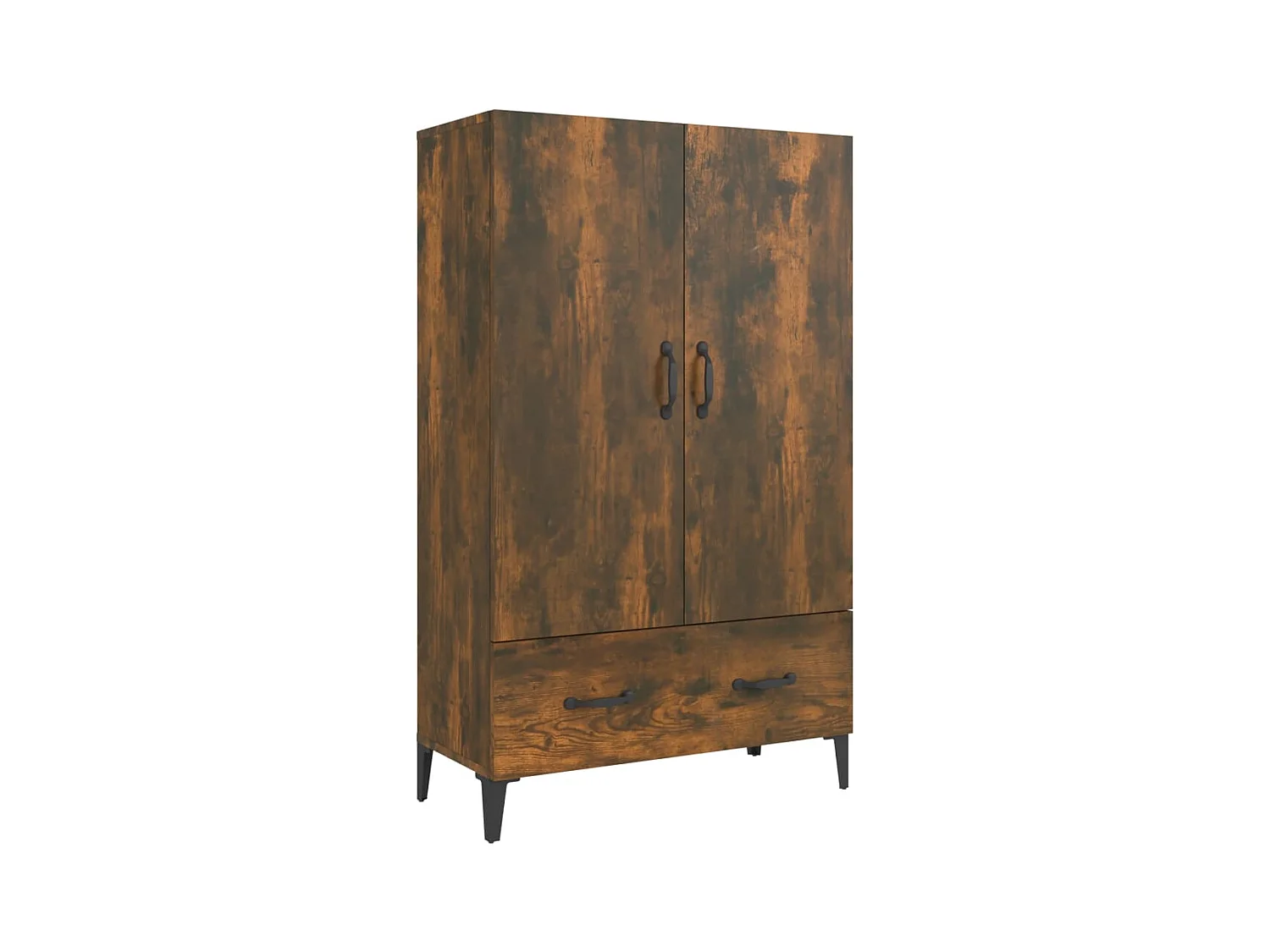Buffet haut Chêne fumé 70x31x115 cm Bois d'ingénierie