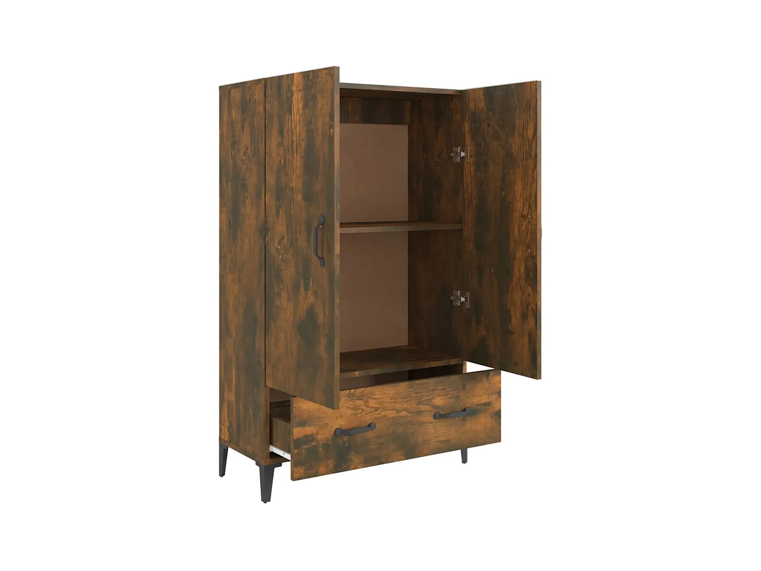Buffet haut Chêne fumé 70x31x115 cm Bois d'ingénierie