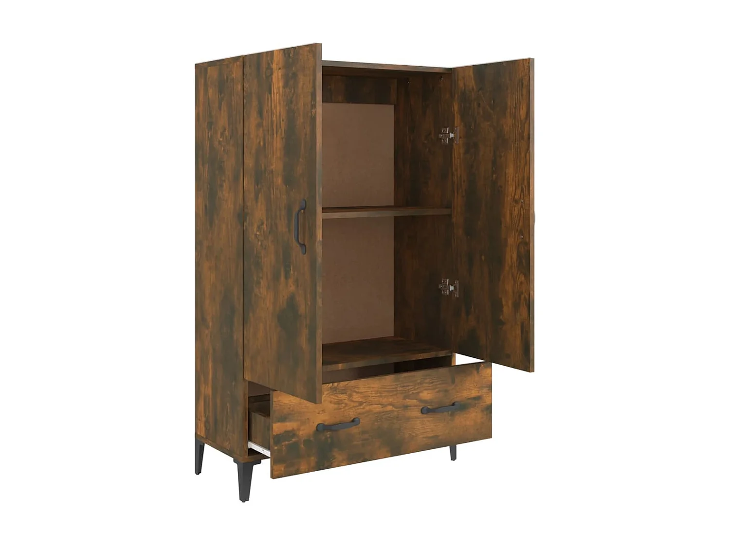 Buffet haut Chêne fumé 70x31x115 cm Bois d'ingénierie