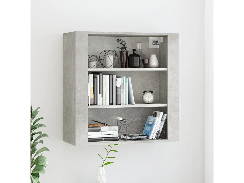 Wandkast 80x33x80 cm bewerkt hout betongrijs