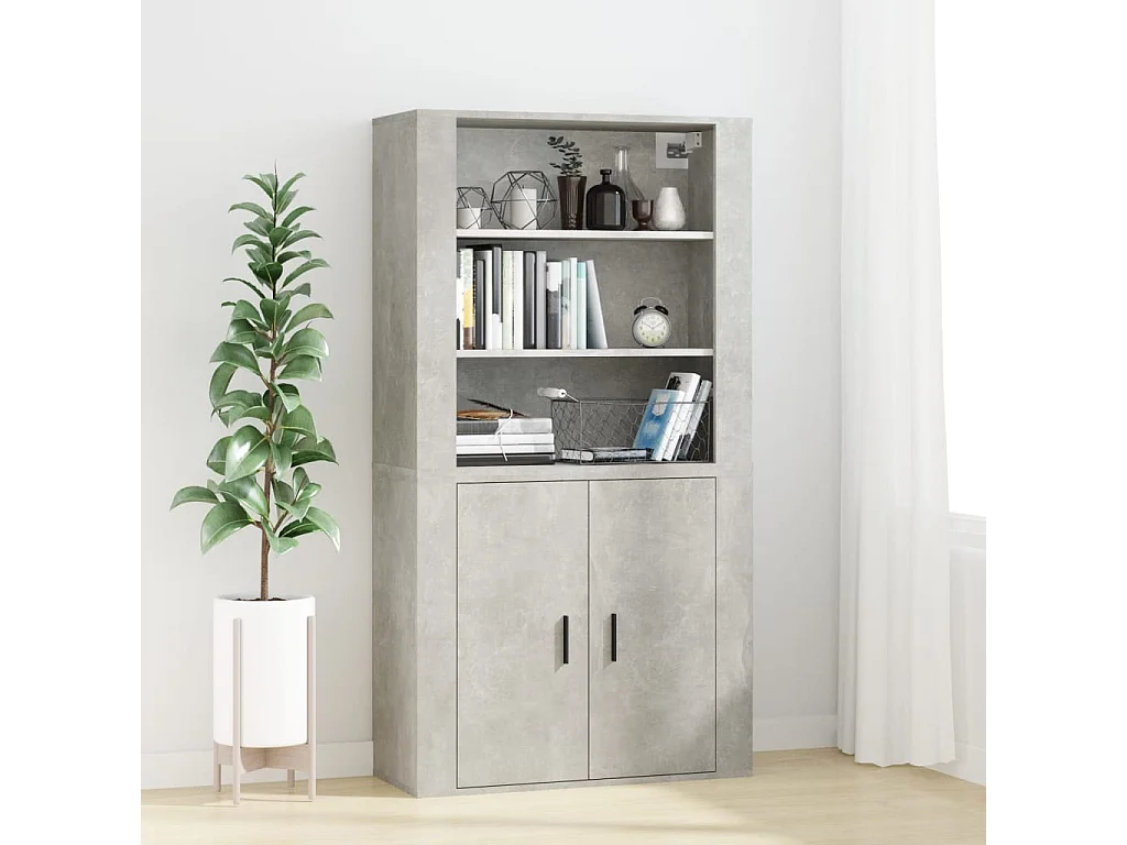 Wandkast 80x33x80 cm bewerkt hout betongrijs