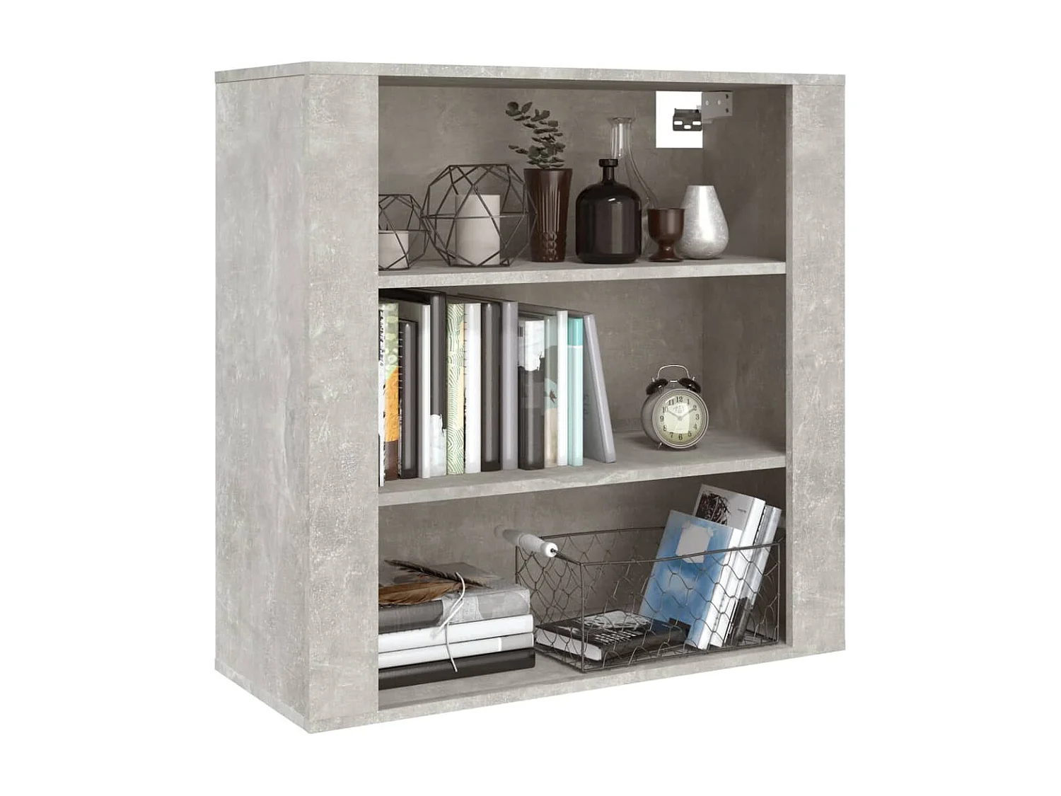 Wandkast 80x33x80 cm bewerkt hout betongrijs
