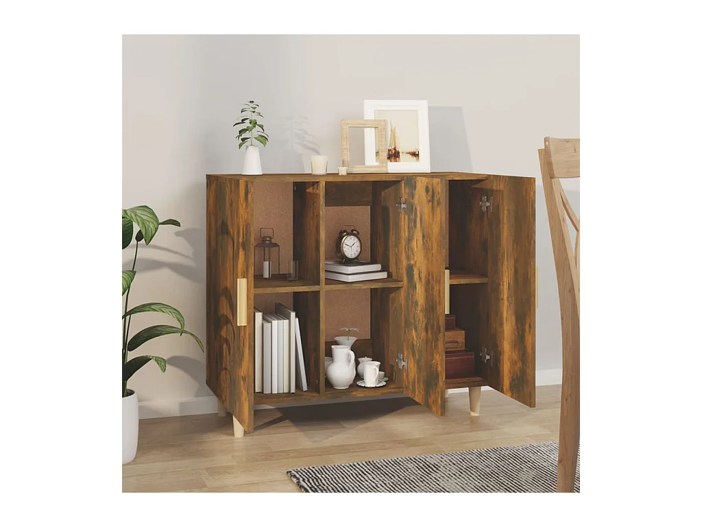 Sideboard Räuchereiche 90x34x80 cm Holzwerkstoff