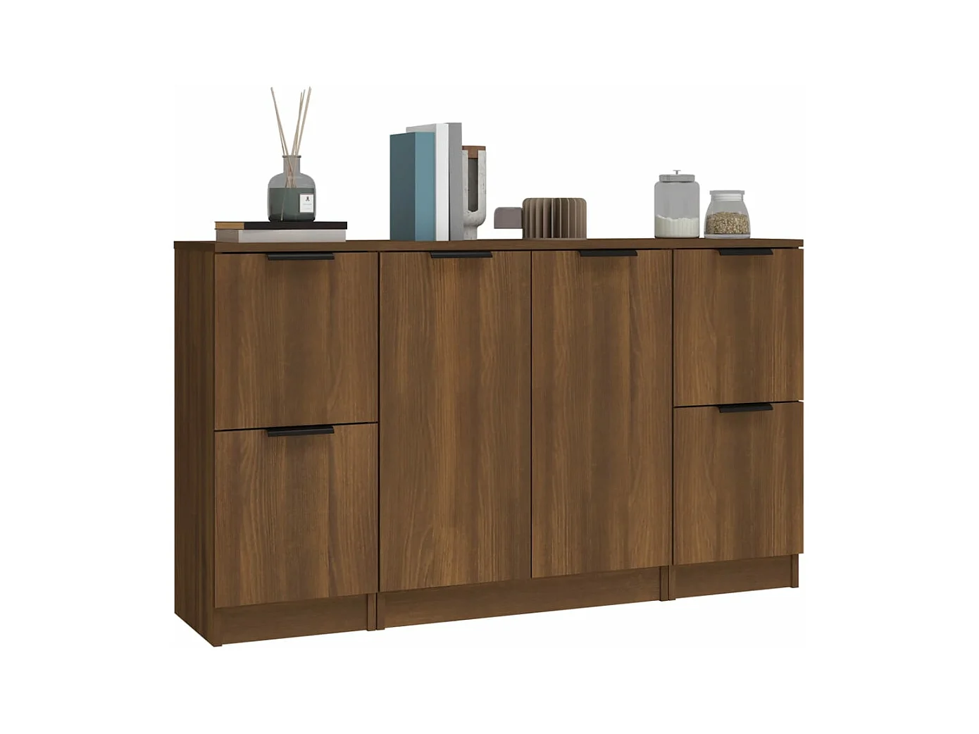 Buffets 3 pcs Chêne marron Bois d'ingénierie