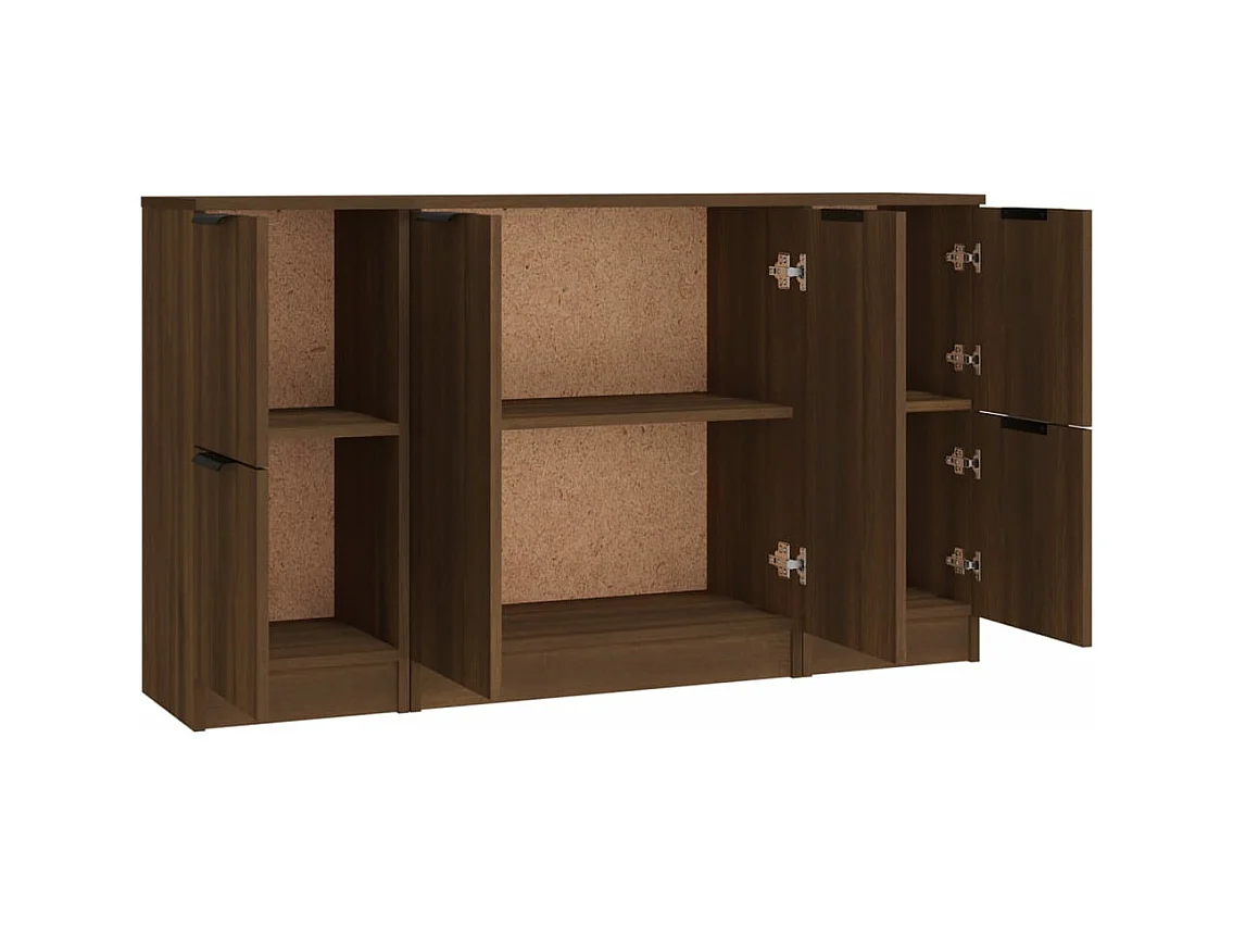 Buffets 3 pcs Chêne marron Bois d'ingénierie