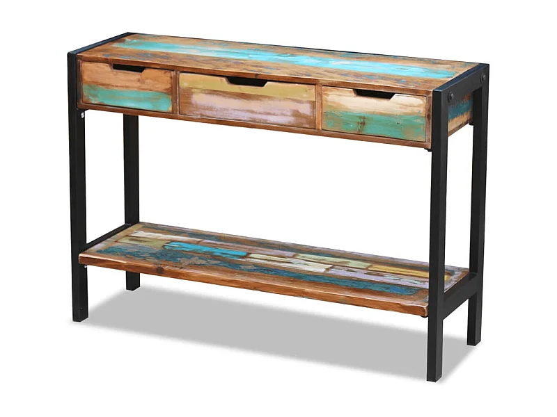 Buffet 3 tiroirs Bois de récupération massif