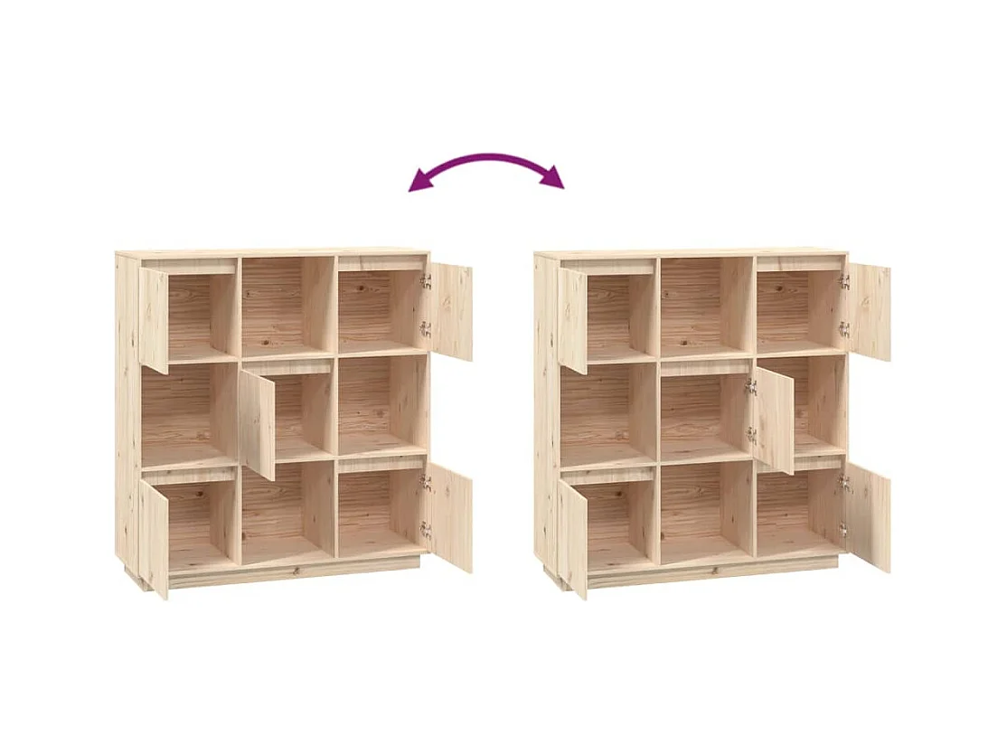 Highboard 110,5x35x117 cm Massivholz Kiefer