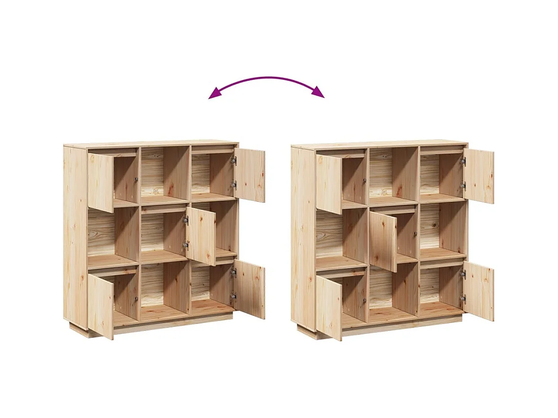 Highboard 110,5x35x117 cm Massivholz Kiefer