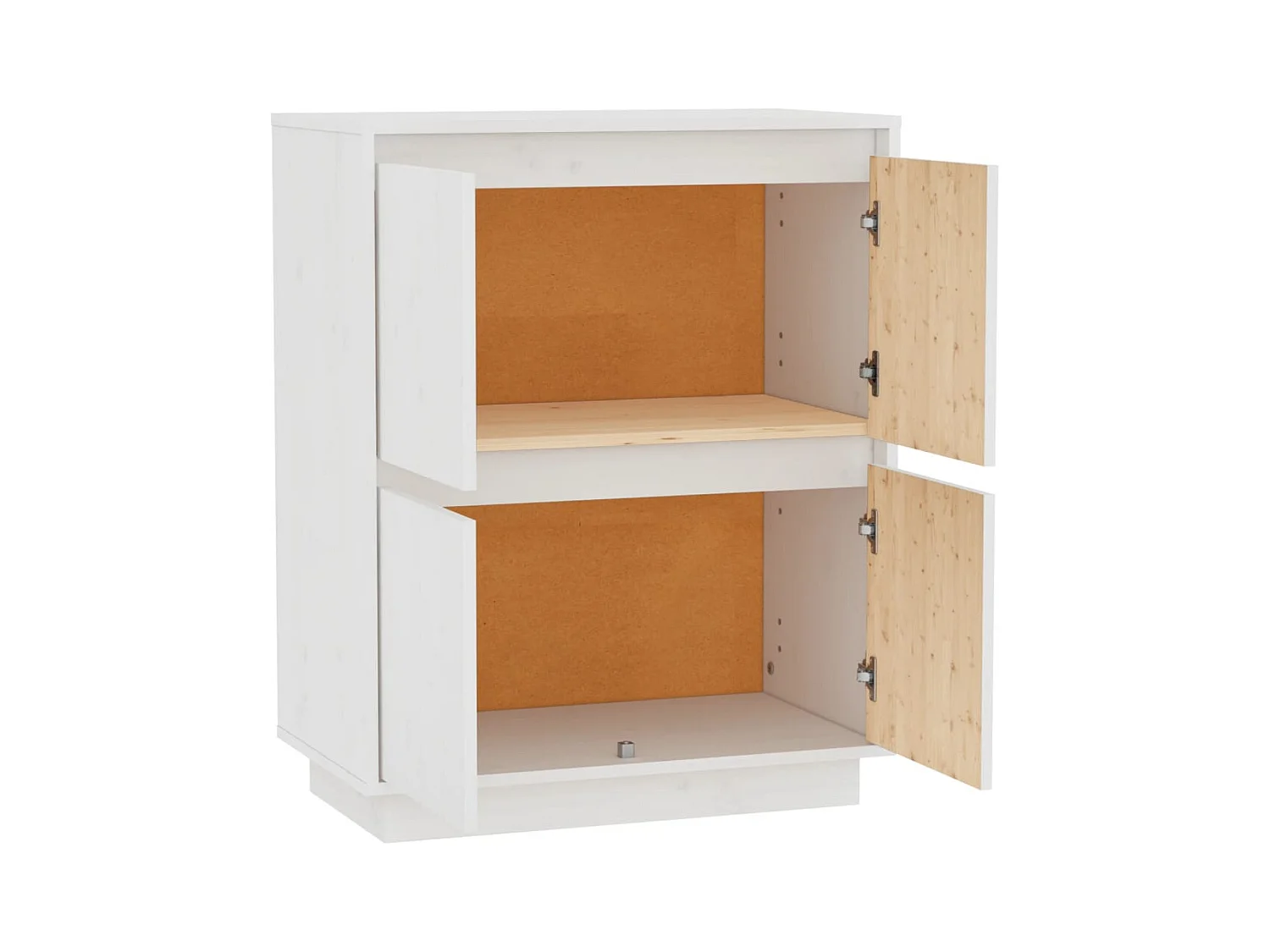 Buffet Blanc 60x34x75 cm Bois massif de pin