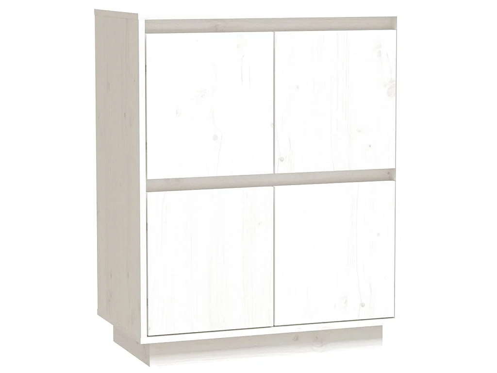 Credenza Bianca 60x34x75 cm in Legno Massello di Pino